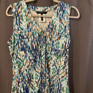 Business Attire BCBC Multi-Colored Button Down Sleeveless Top